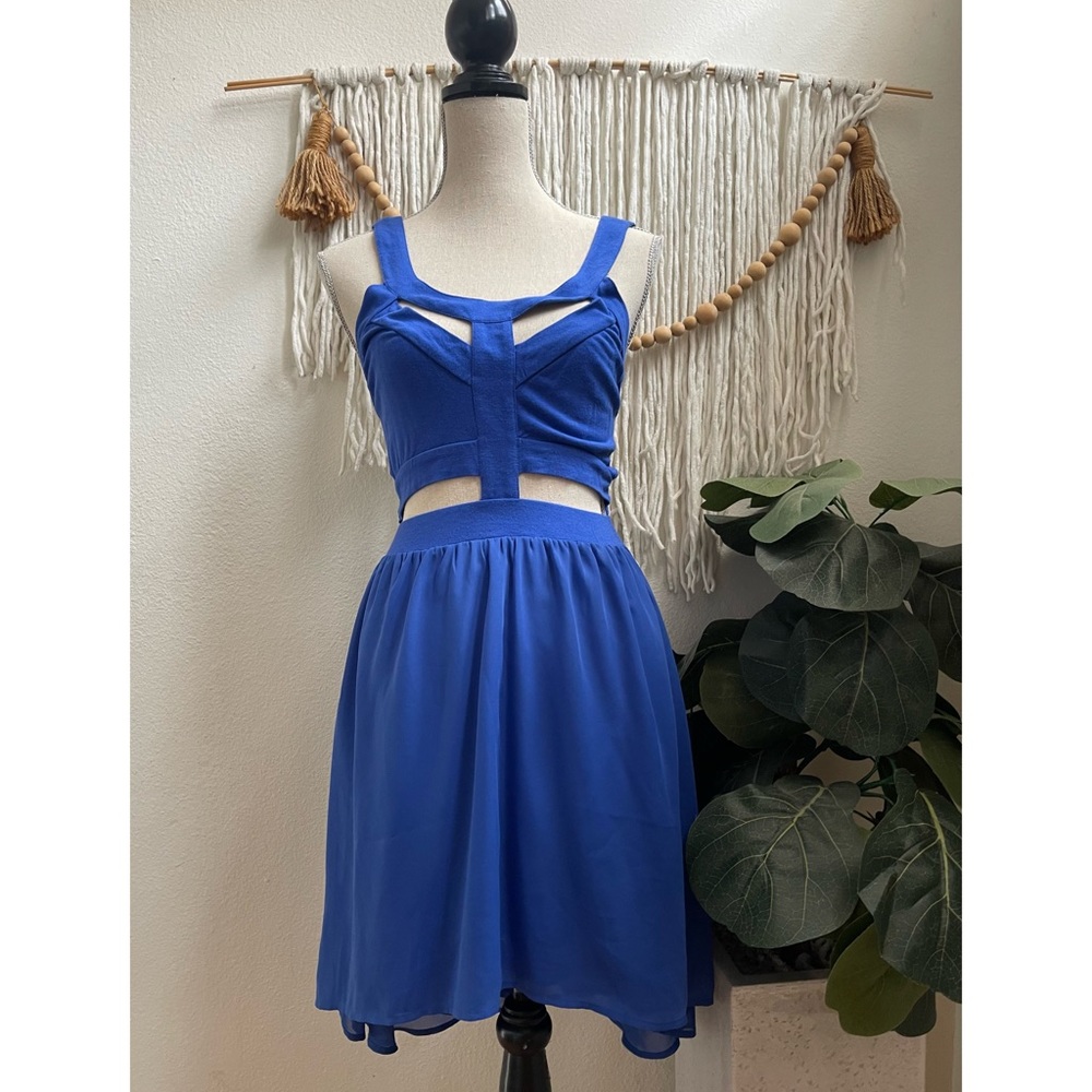 Royal blue cutout dress